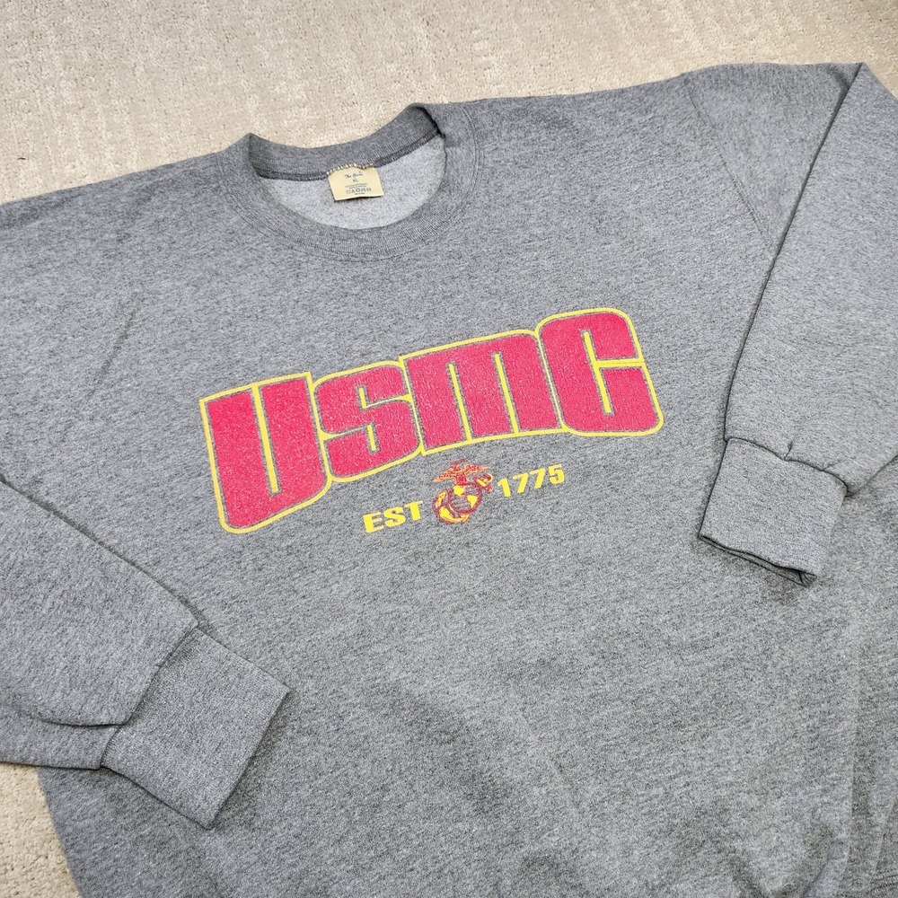 Vintage 90s USMC Sweatshirt Adult XL  Cotton Fleece Military‎ Marines USA Made